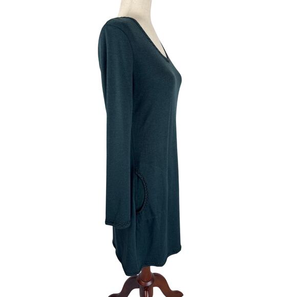 MAX STUDIO SCOOP NECK LONG SLEEVE SWEATER‎ DRESS IN ARMY NWT WOMEN'S SIZE XS - Picture 8 of 12